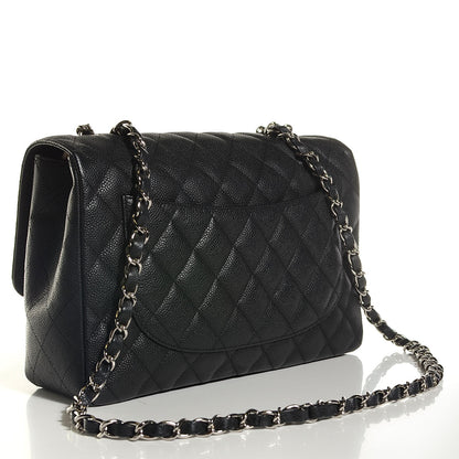 Chanel Caviar Quilted Jumbo Single Flap Black 3 of 9