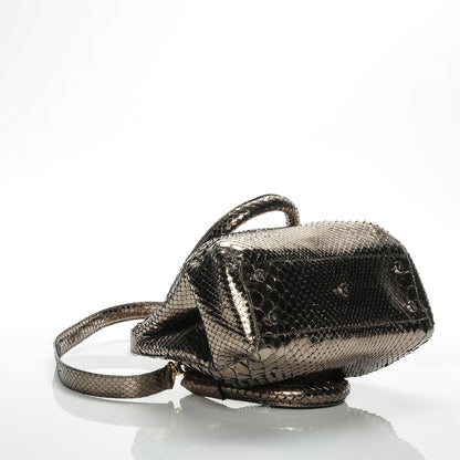 Nancy Gonzalez Metallic Python Double Zip Satchel 4 of 7