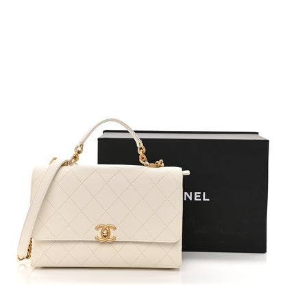Chanel Grained Calfskin Small Stitched Flap White 11 of 11