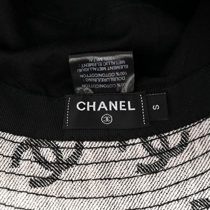Chanel Denim CC Bucket Hat S White Black 4 of 7
