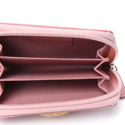Chanel Caviar Quilted Boy Zip Around Coin Purse Wallet Light Pink 3 of 4