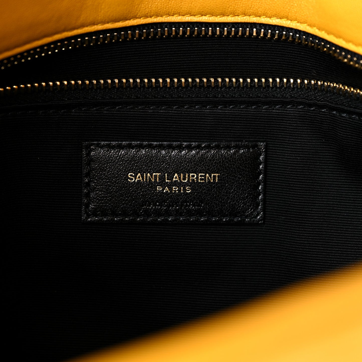 Lambskin Quilted Medium Loulou Puffer Monogram Chain Satchel Saffran