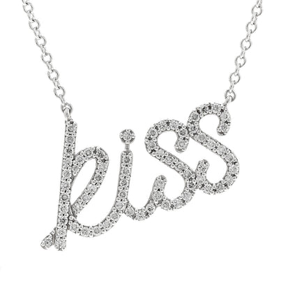 Tiffany 18K White Gold Diamond Small Paloma's Graffiti Kiss Pendant Necklace 4 of 6