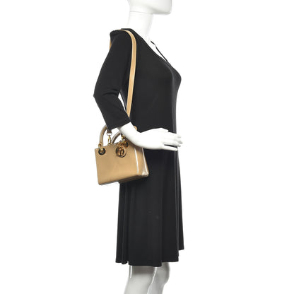 Christian Dior Patent Mini Lady Dior Beige 2 of 19