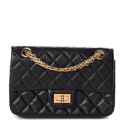 Chanel Aged Calfskin Quilted 2.55 Reissue Mini Flap Black 1 of 11