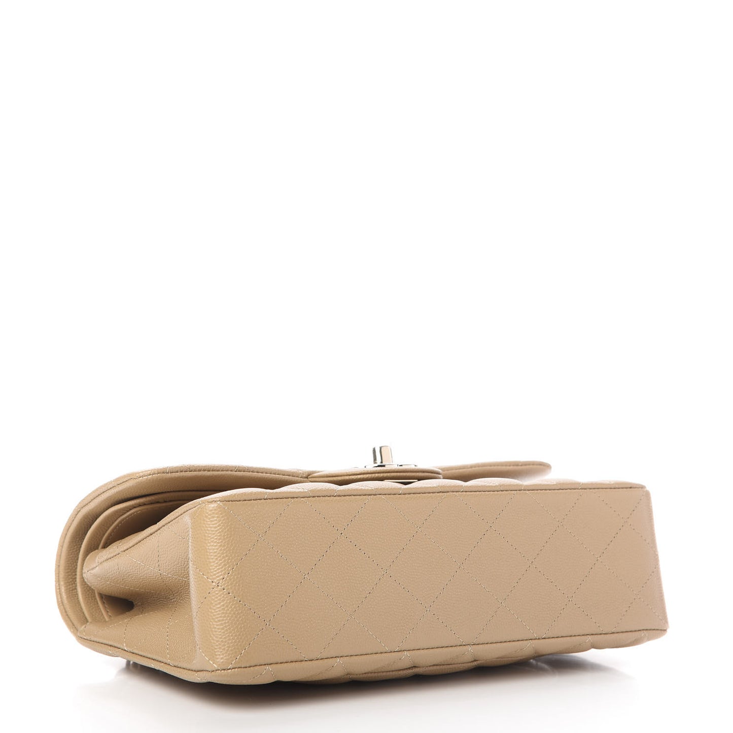Caviar Quilted Small Double Flap Dark Beige