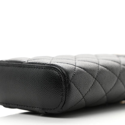 Chanel Caviar Quilted Phone Holder With Chain Black 9 of 10