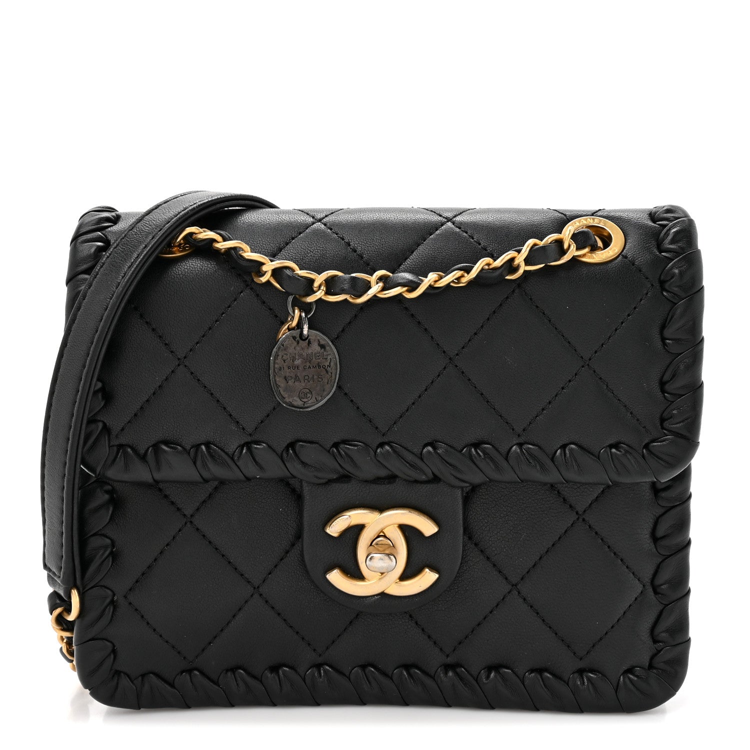 Chanel Calfskin Braided Mini My Own Frame Flap Black 1 of 11