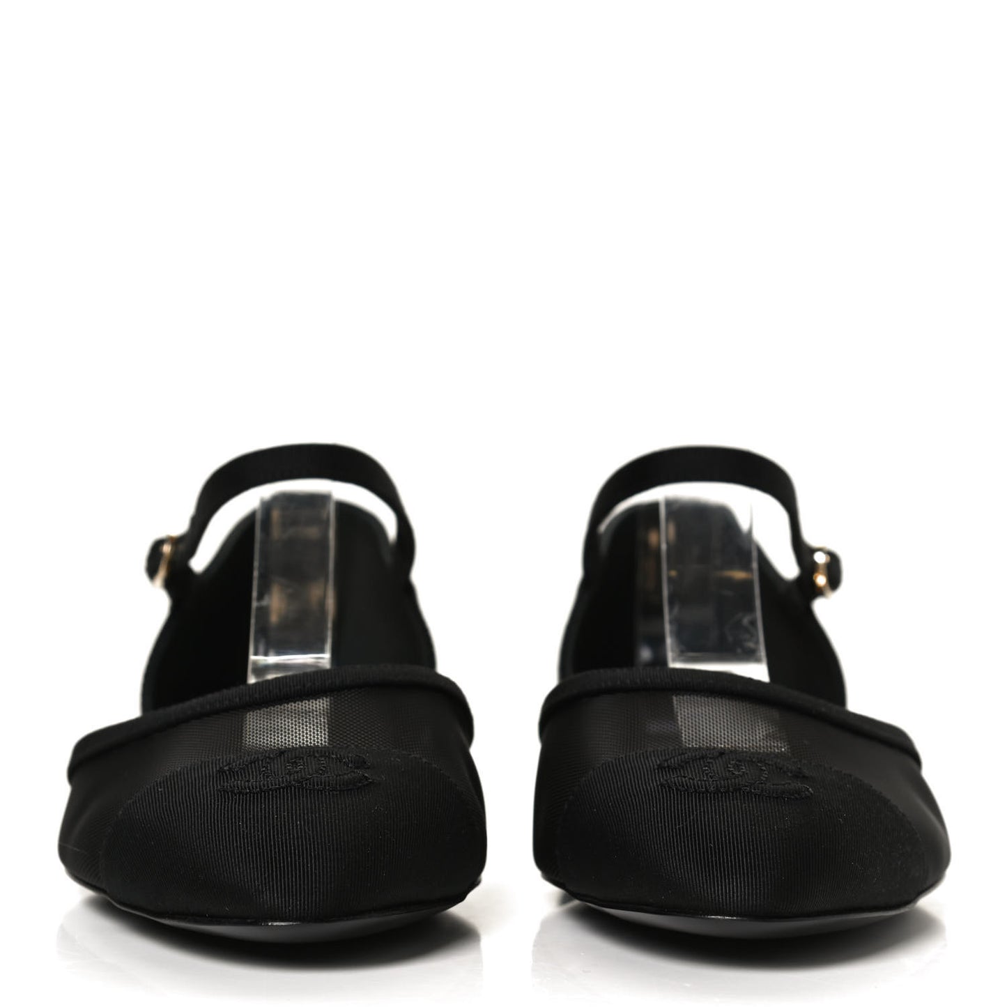 Mesh Grosgrain Cap Toe CC Flats 37 Black