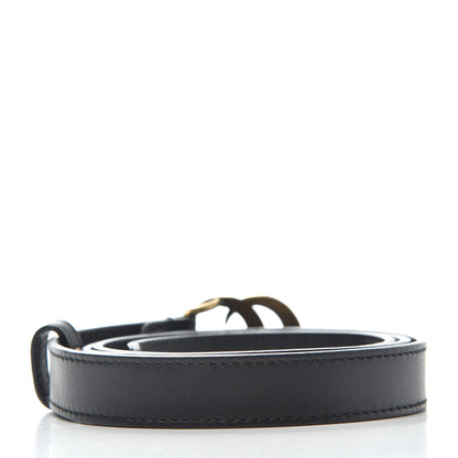 Gucci Calfskin Pearl Double G 20mm Belt 85 34 Black Cream 2 of 6