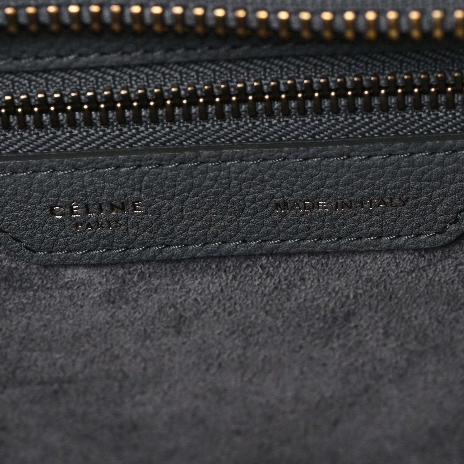 Celine Baby Drummed Calfskin Micro Luggage Kohl 6 of 11