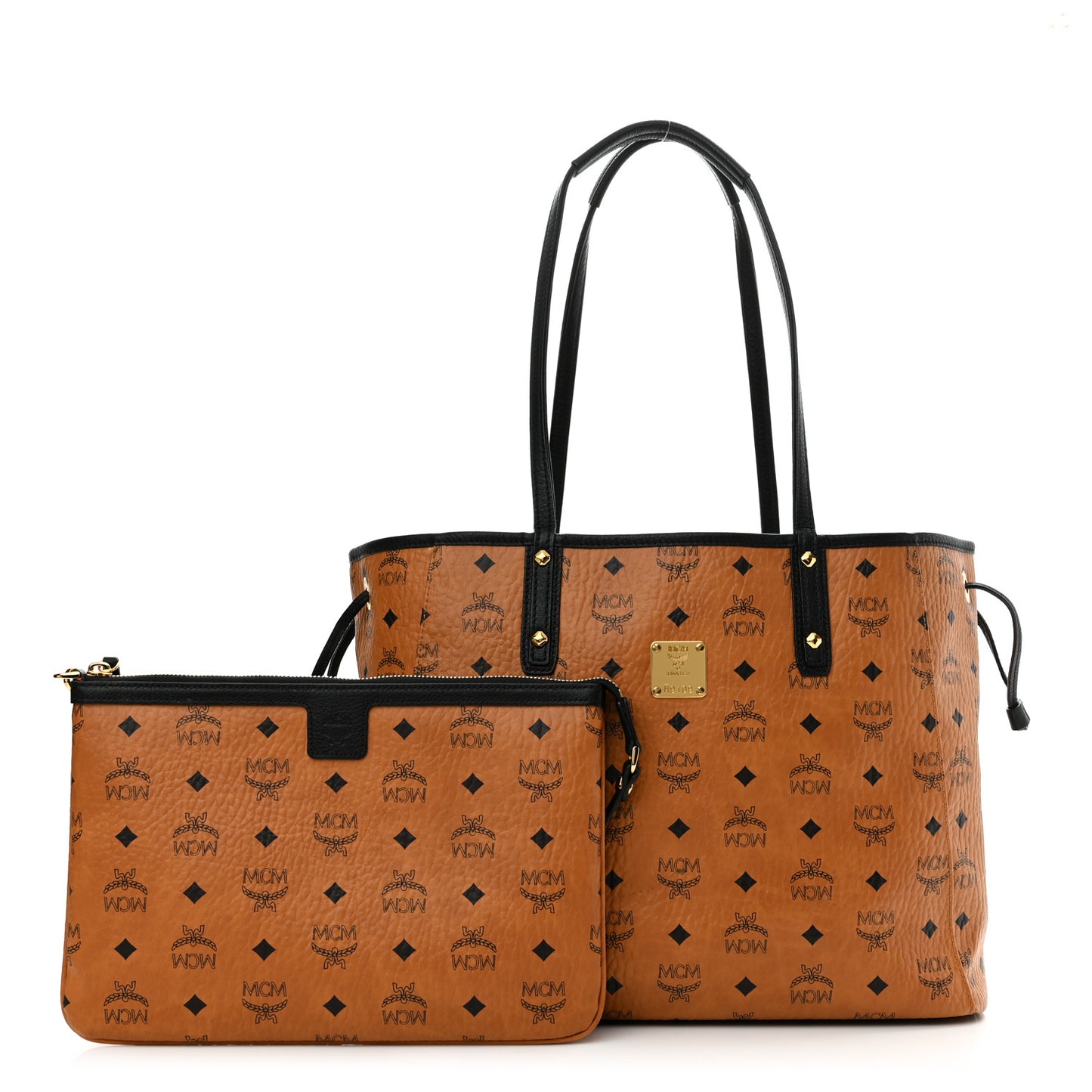 Visetos Medium Project Reversible Shopper Tote Cognac