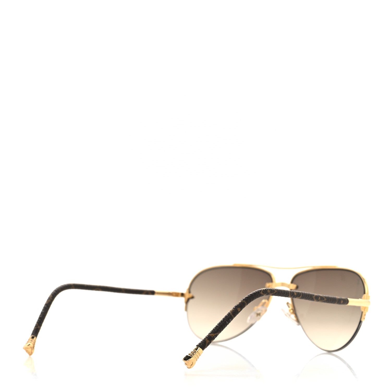 Louis Vuitton Monogram Petite Viola Pilote Aviator Sunglasses Z0571U Brown 4 of 7