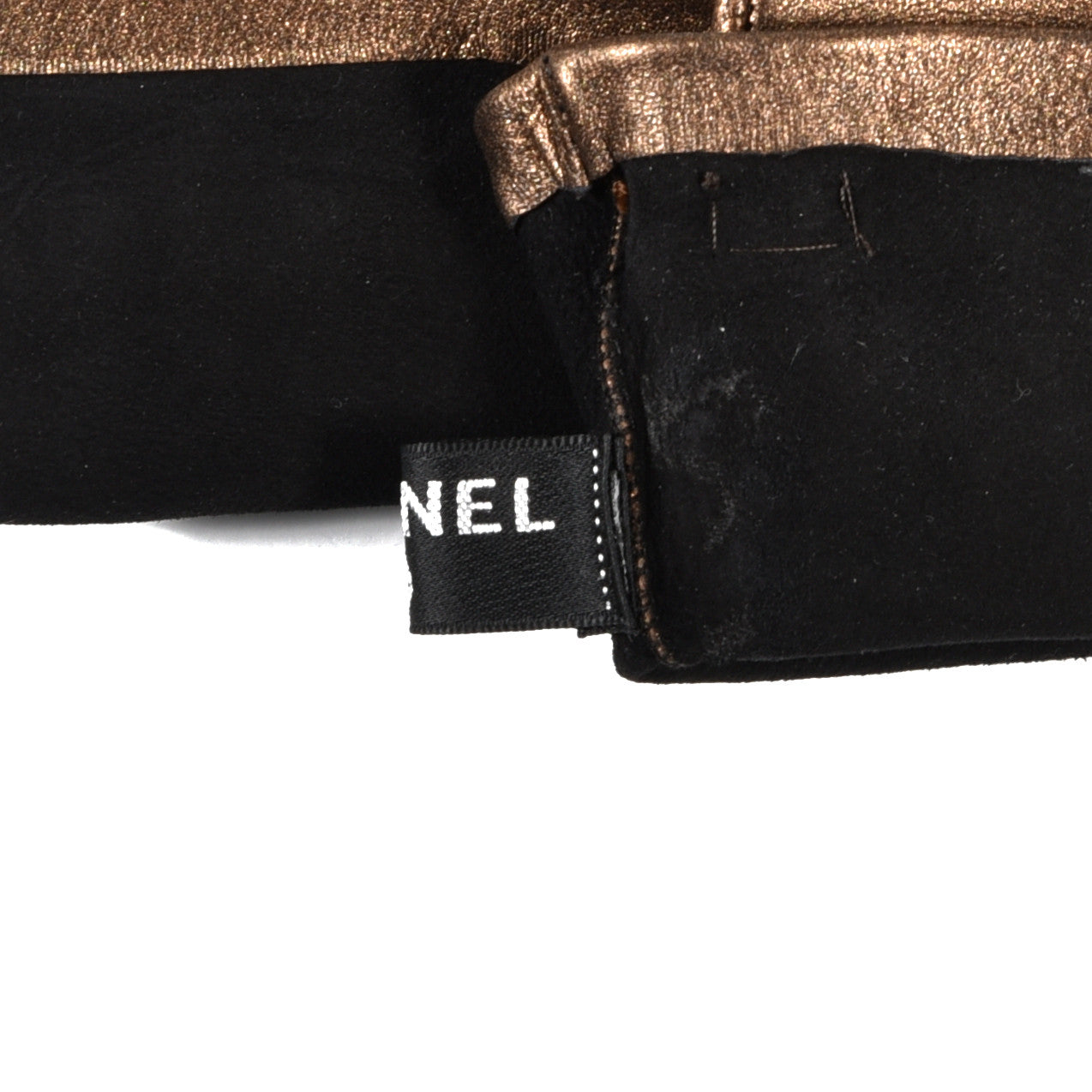 Chanel Metallic Lambskin Long Gloves 8 Black Brown 9 of 10