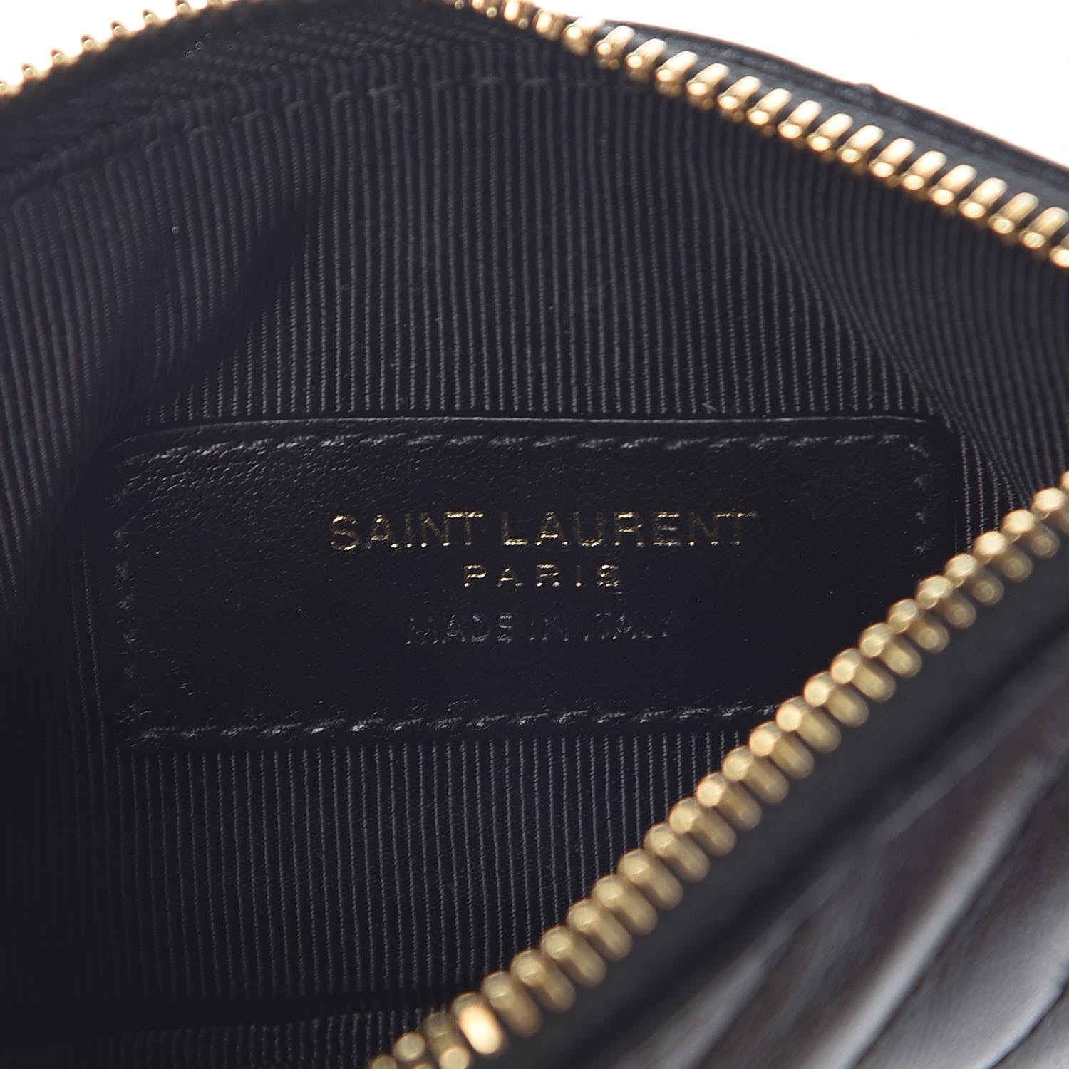 Saint Laurent Calfskin Matelasse Monogram Key Pouch Black 6 of 7