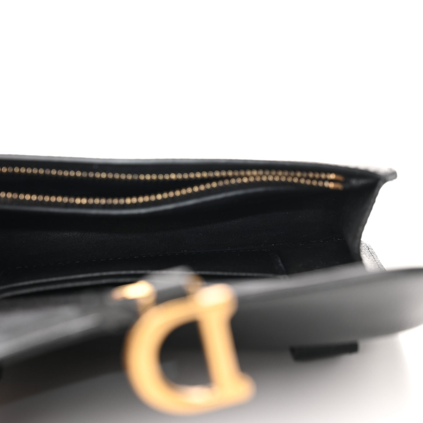 Grained Calfskin Saddle Belt Bag Black