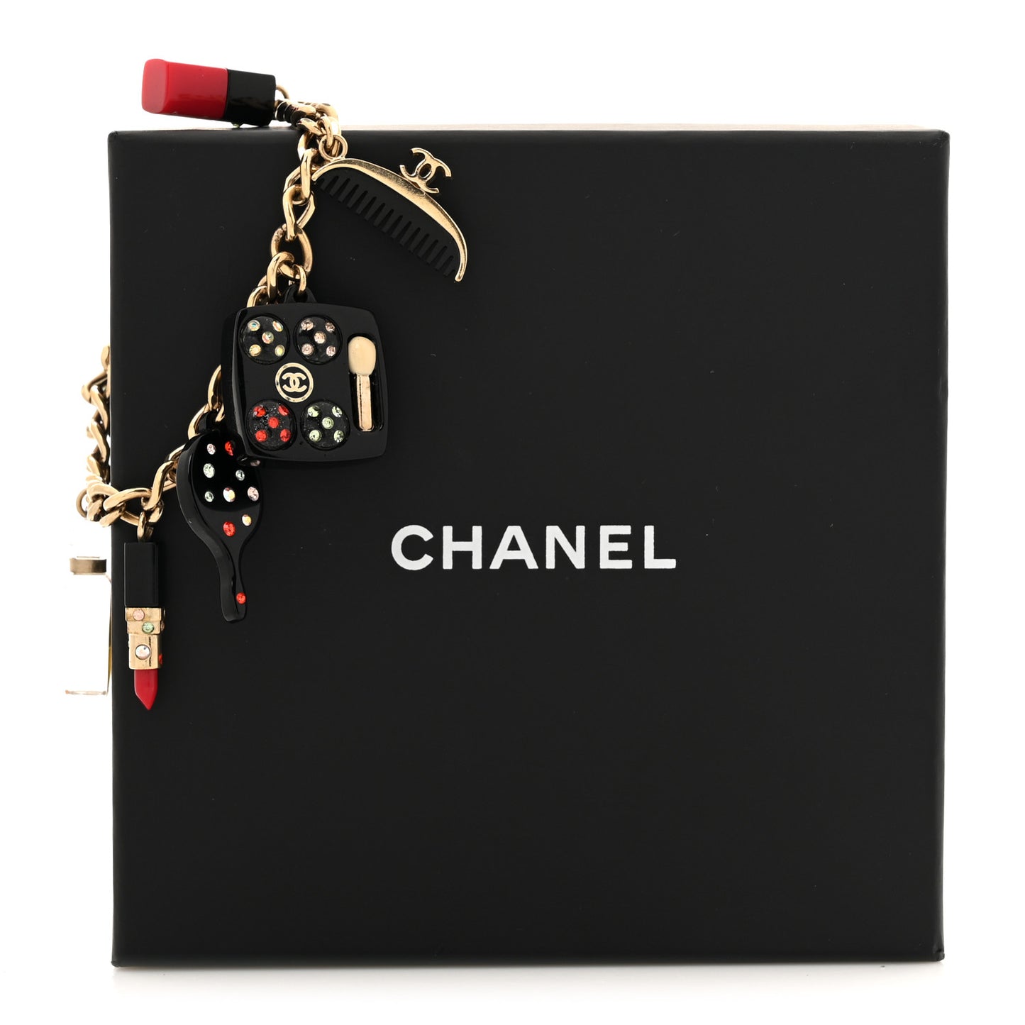 Resin Beauty Icons Charm Bracelet Black Gold