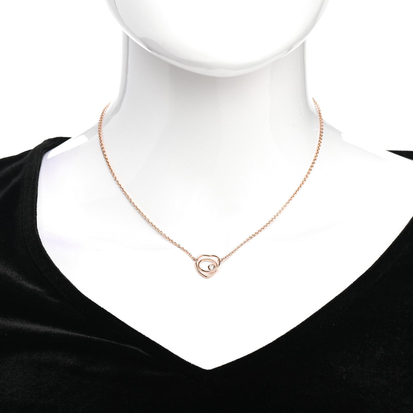 18K Rose Gold Diamond TPM Vertige Coeur Necklace SH