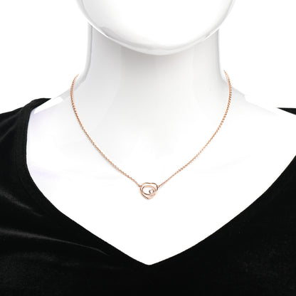 Hermes 18K Rose Gold Diamond TPM Vertige Coeur Necklace SH 2 of 4