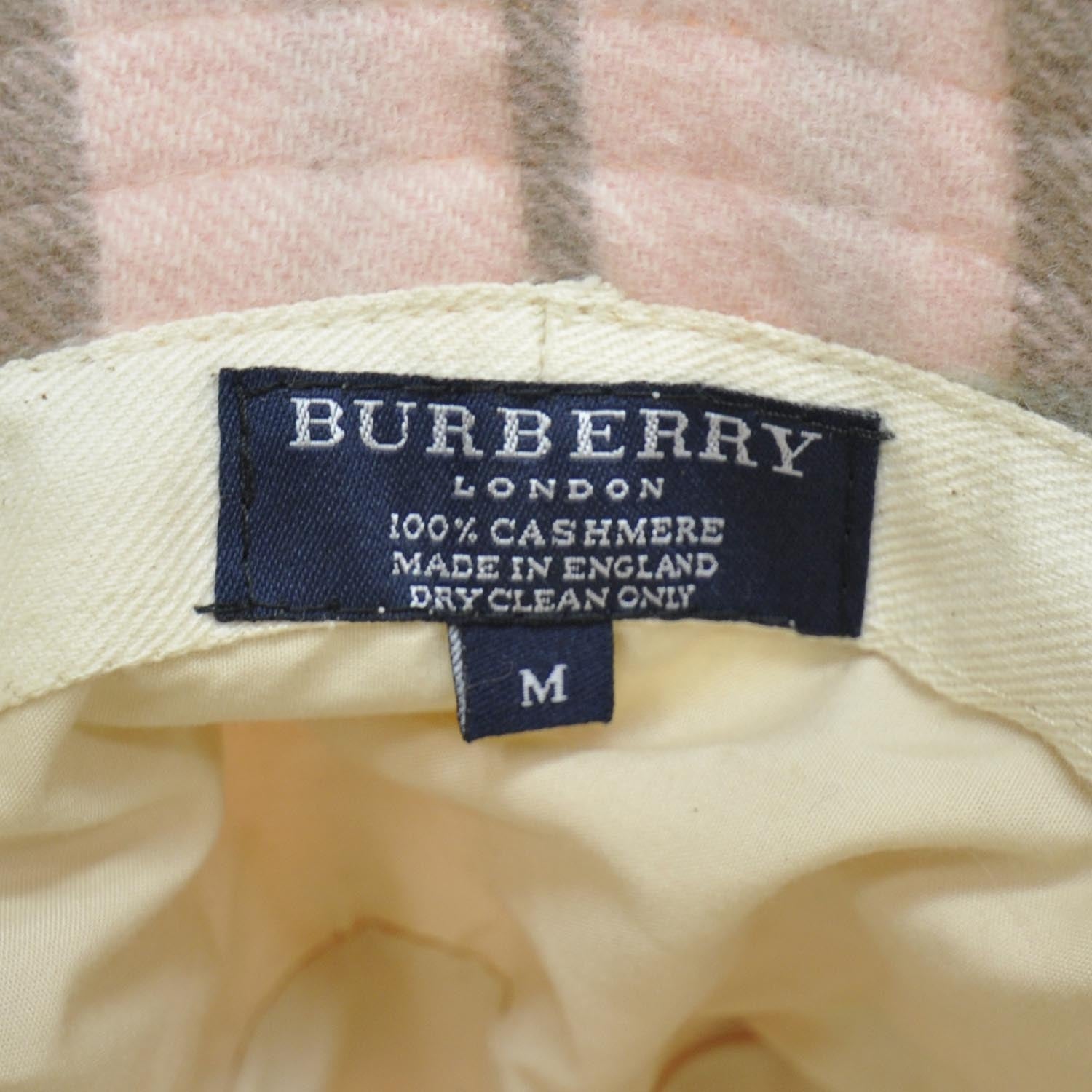 Burberry Cashmere Candy Check Bucket Hat Pink 6 of 7