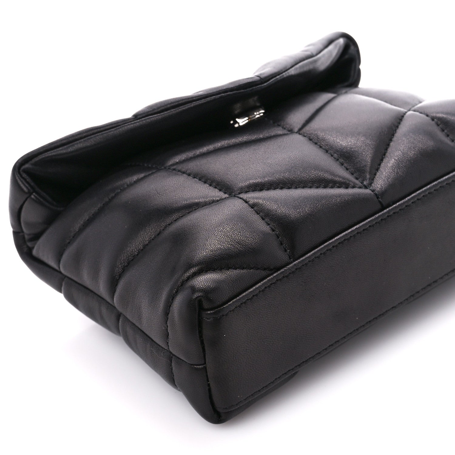 Saint Laurent Lambskin Monogram Loulou Puffer Pouch Clutch Black 9 of 11
