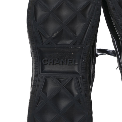 Chanel Fabric Calfskin Suede Womens CC Sneakers 40 Black 6 of 8