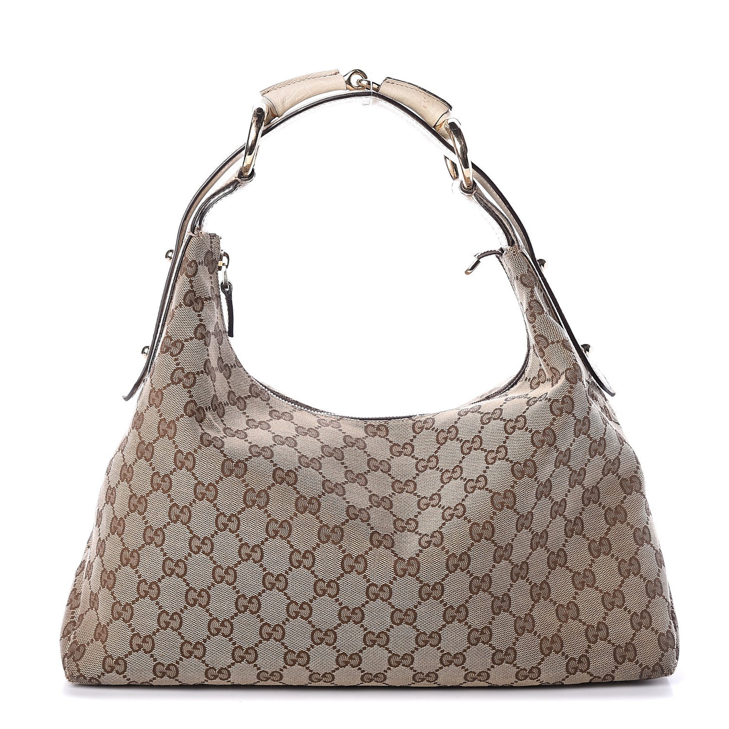 Monogram Medium Horsebit Chain Hobo Off White