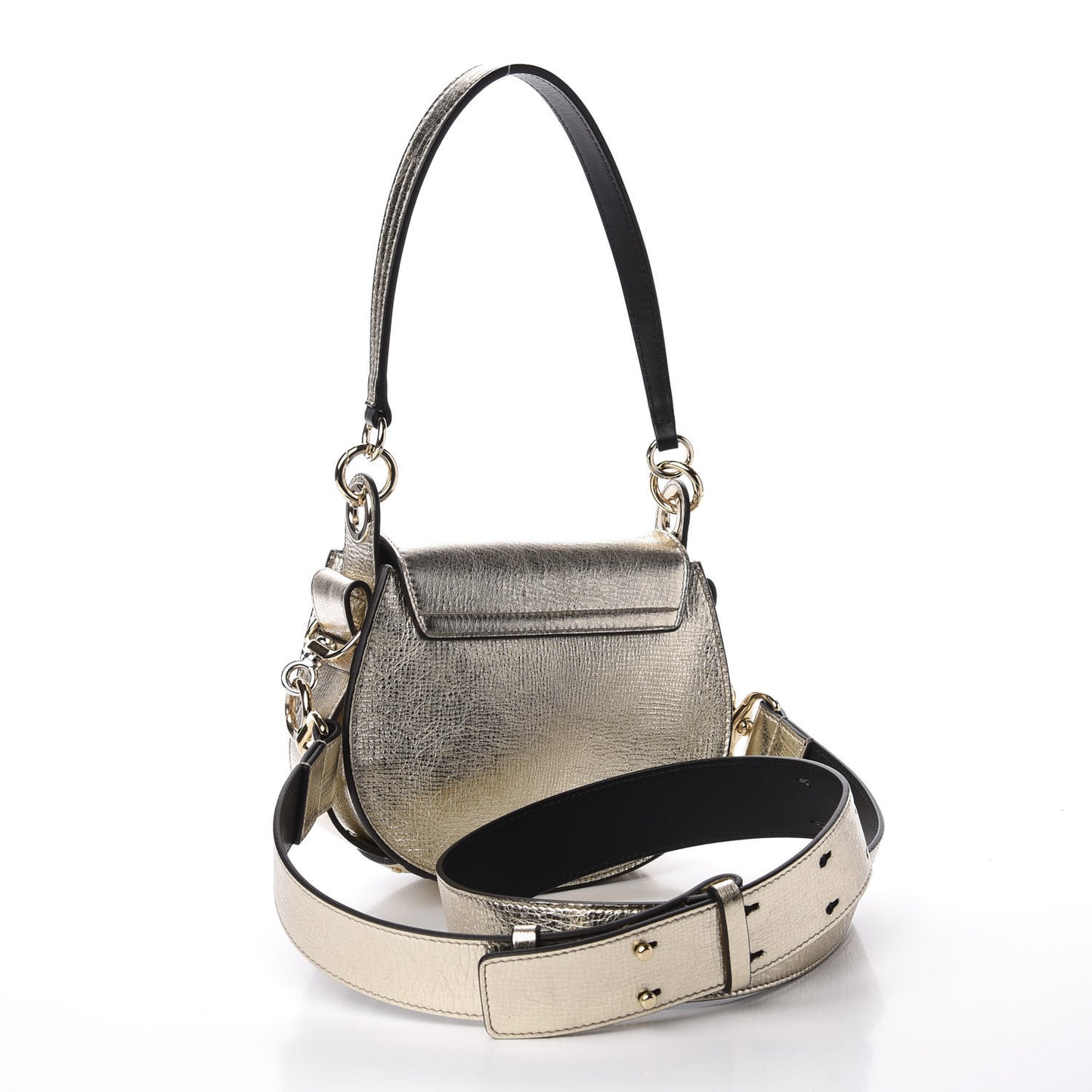 Metallic Calfskin Small Tess Bag Gold