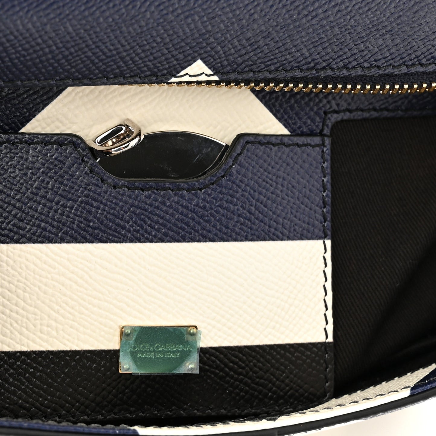 Dauphine Chevron Striped Medium Miss Sicily Satchel Blue