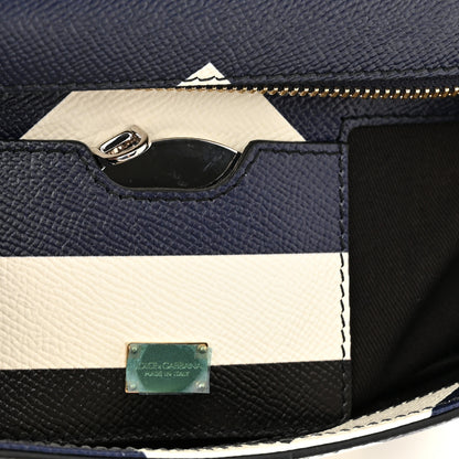 Dolce & Gabbana Dauphine Chevron Striped Medium Miss Sicily Satchel Blue 7 of 11