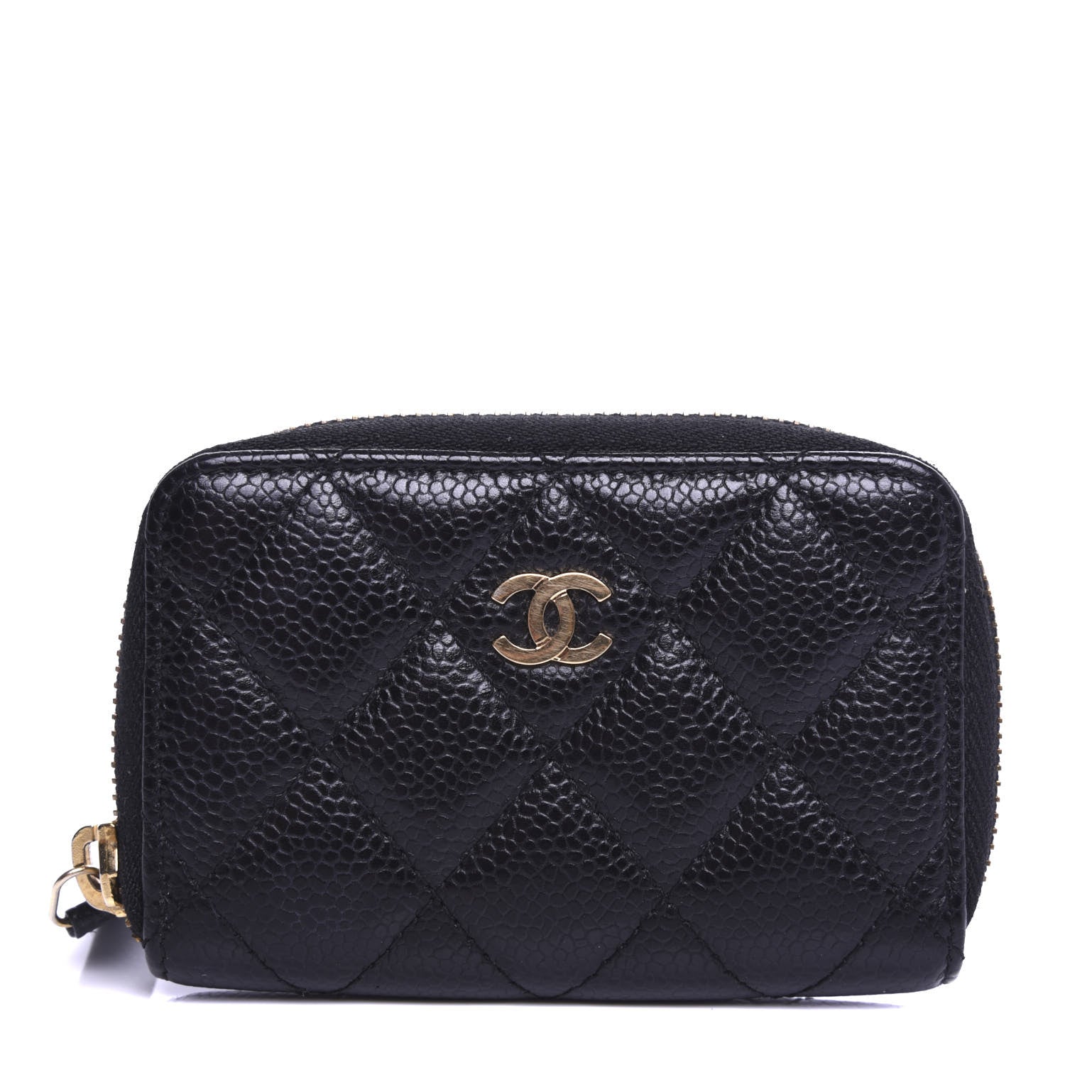 Chanel Caviar Quilted Zip Coin Purse Black 1 of 8