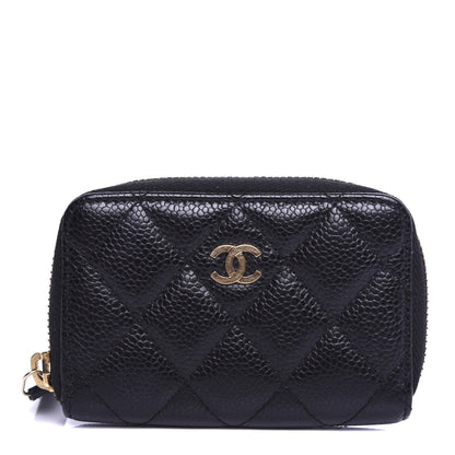 Chanel Caviar Quilted Zip Coin Purse Black 1 of 8