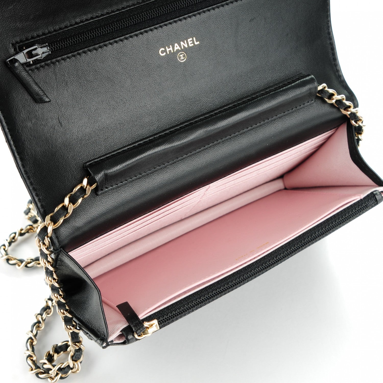 Chanel Lambskin Micro Quilted Wallet On Chain WOC Black 8 of 8