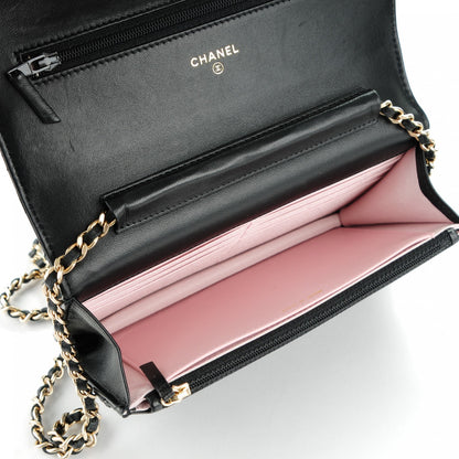 Chanel Lambskin Micro Quilted Wallet On Chain WOC Black 8 of 8