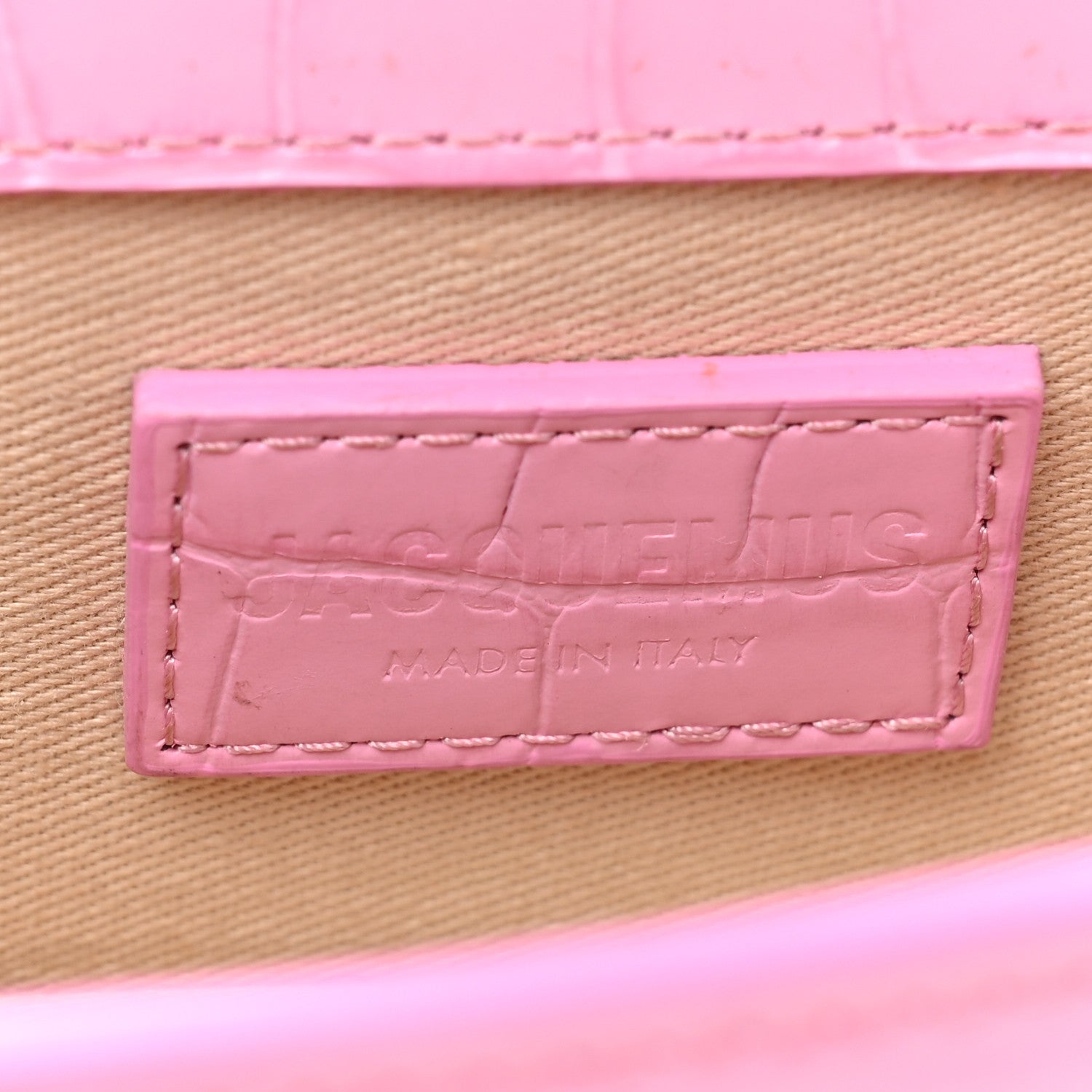 Jacquemus Calfskin Crocodile Embossed Le Bambino Pink 6 of 15