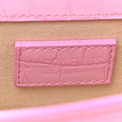Jacquemus Calfskin Crocodile Embossed Le Bambino Pink 6 of 15