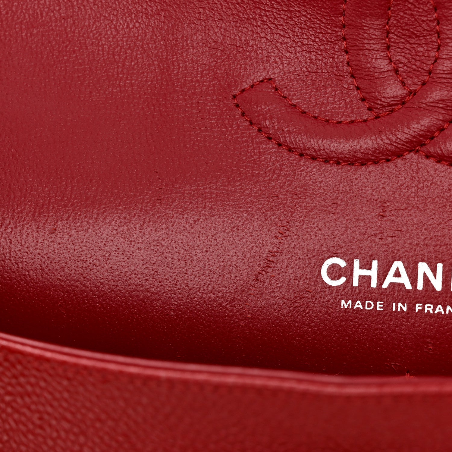 Chanel Caviar Quilted Medium Double Flap Dark Red 12 of 12