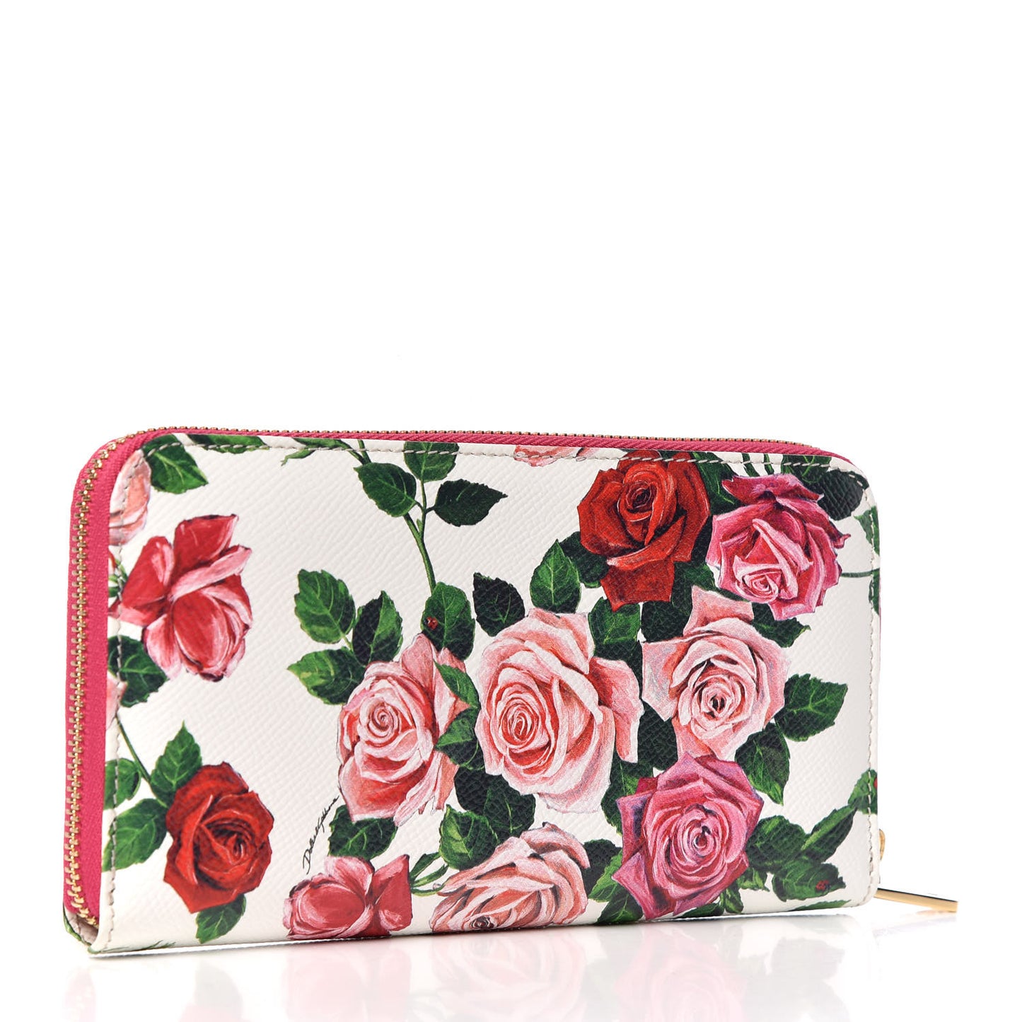 Dauphine Rose Print Zip Around Wallet Multicolor