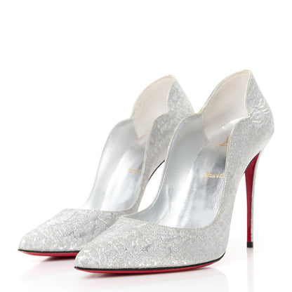 Christian Louboutin Glitter Specchio Hot Chick 100 Pumps 40.5 Silver 3 of 9