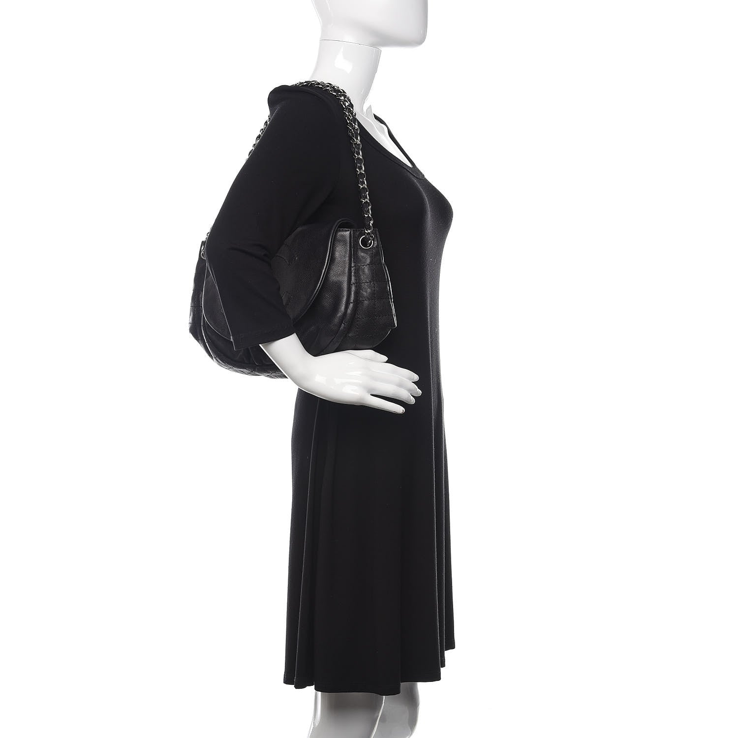 Chanel Caviar Half Moon Large Flap Black 2 of 10