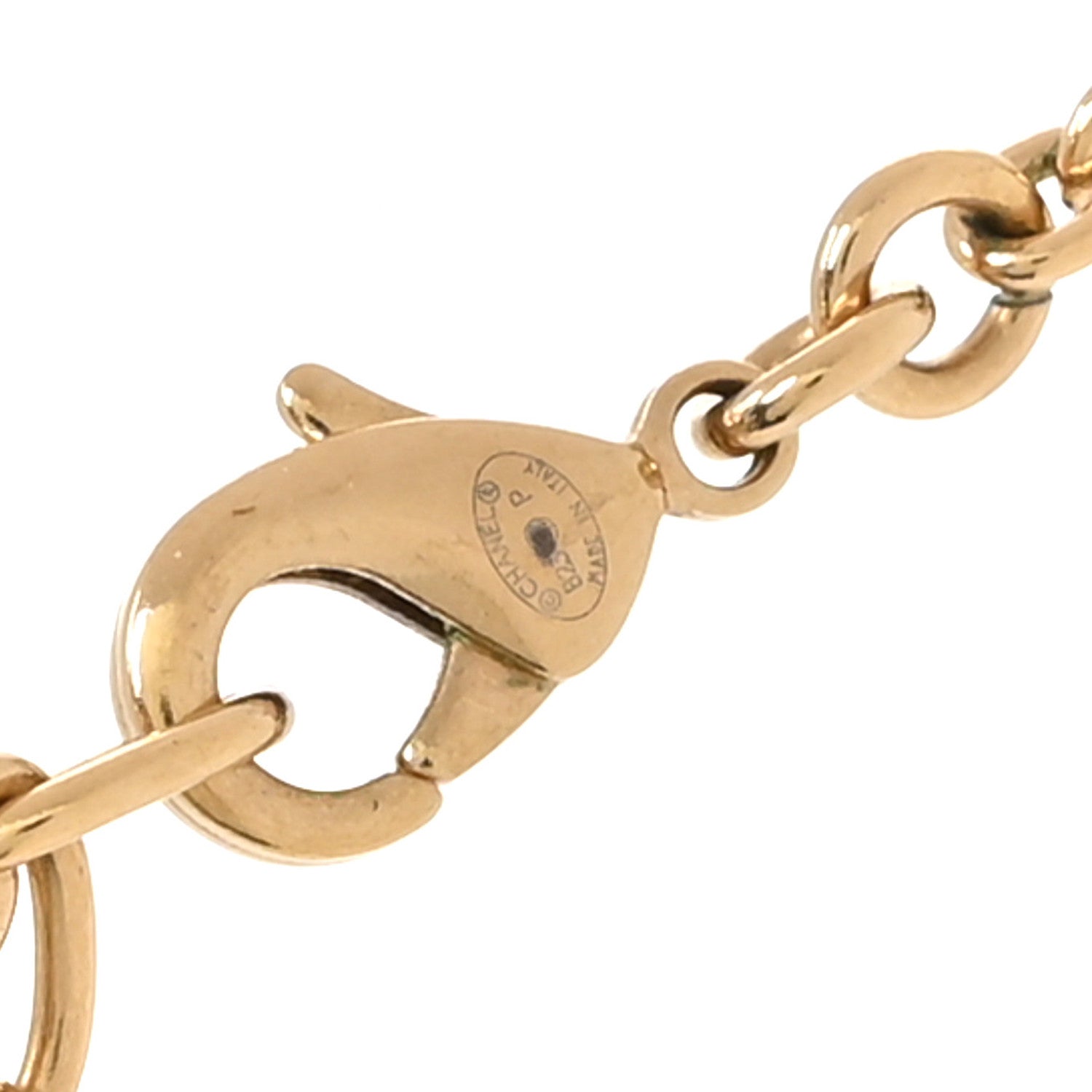 Chanel Crystal CC Heart Link Pendant Necklace Gold 4 of 4