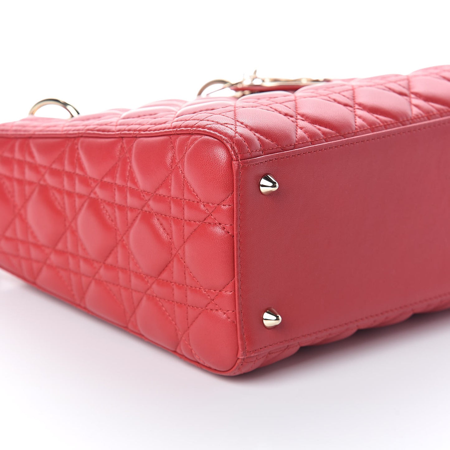 Lambskin Cannage Medium Lady Dior Red