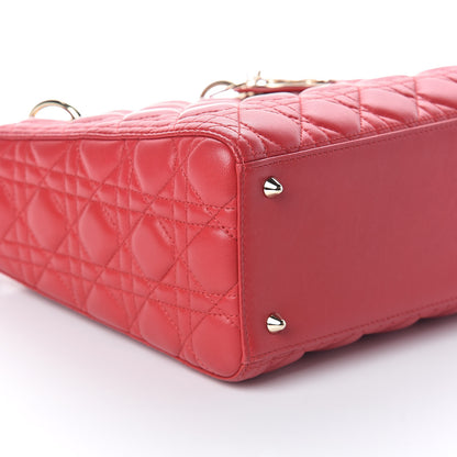 Christian Dior Lambskin Cannage Medium Lady Dior Red 7 of 8