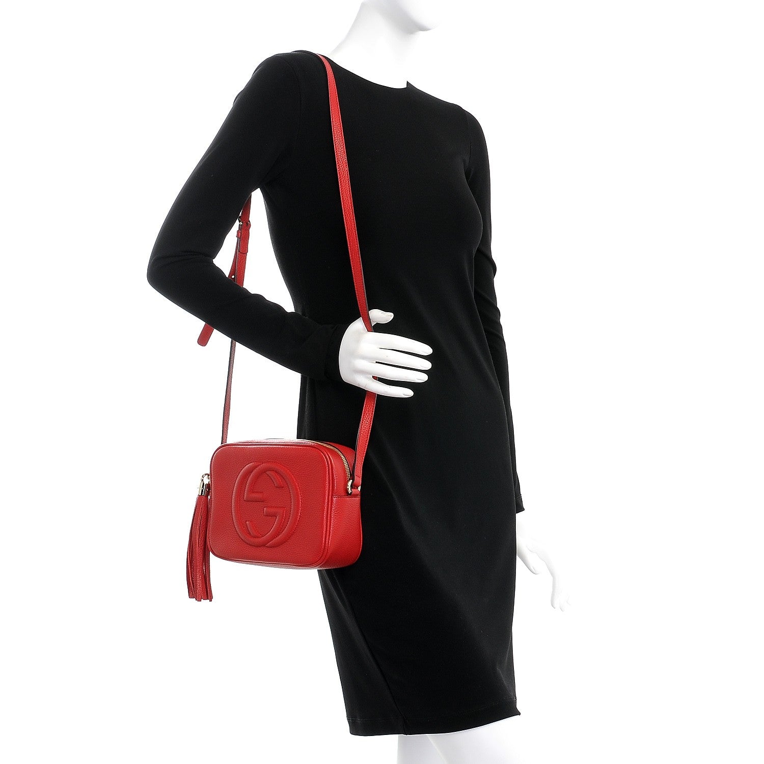 Gucci Pebbled Calfskin Small Soho Disco Bag Tabasco Red 2 of 7