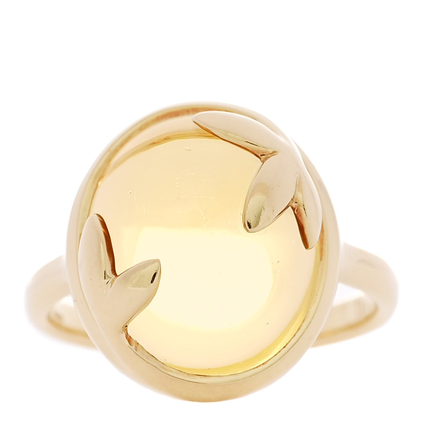 18K Yellow Gold Citrine Paloma Picasso Olive Leaf Ring 53 6.25