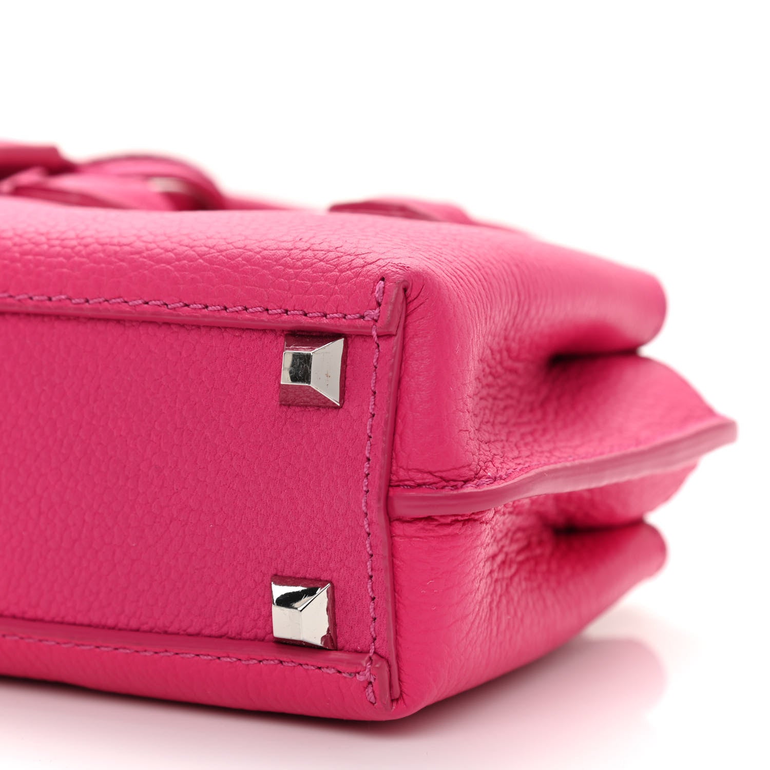 MCM Grained Calfskin X-Mini Milla Tote Beetroot Pink 1162364