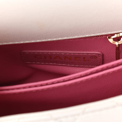 Chanel Goatskin Quilted Extra Mini Rainbow Coco Handle Flap White 6 of 9
