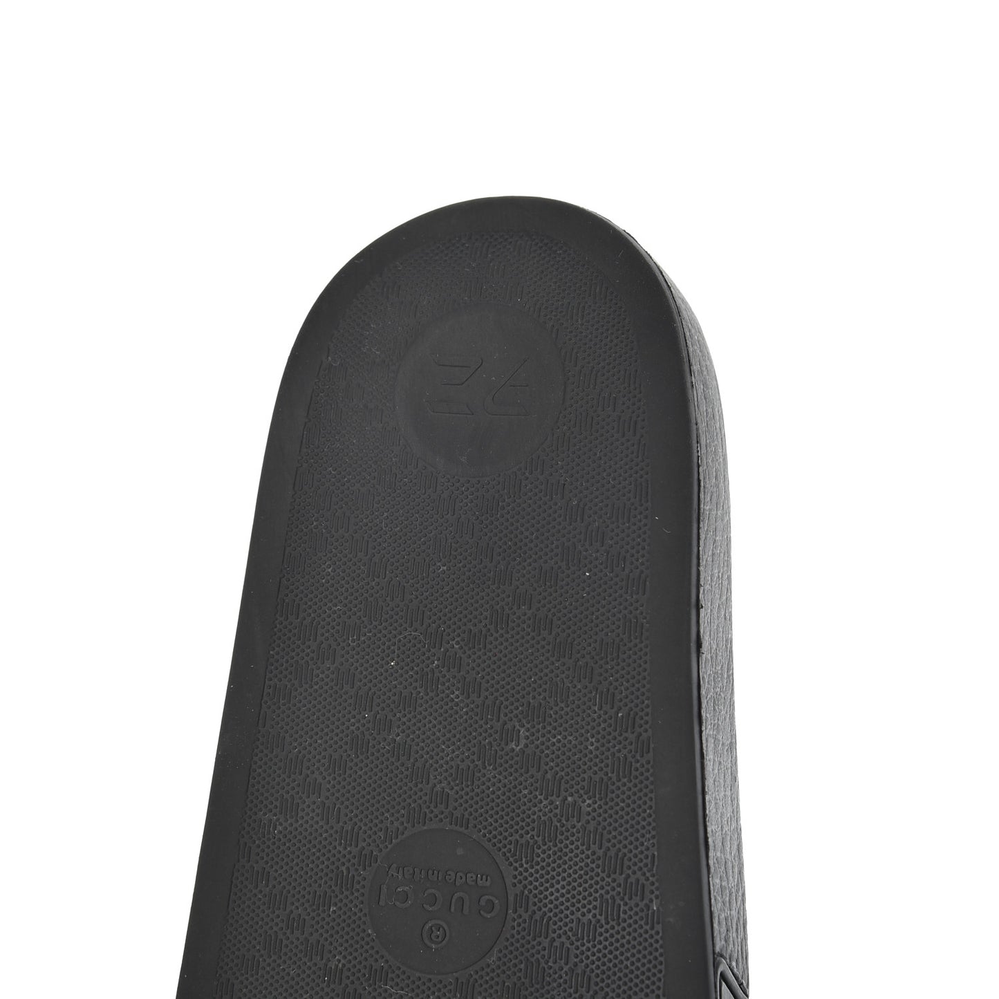 Rubber GG Monogram Mens Slide Sandals 6 Black