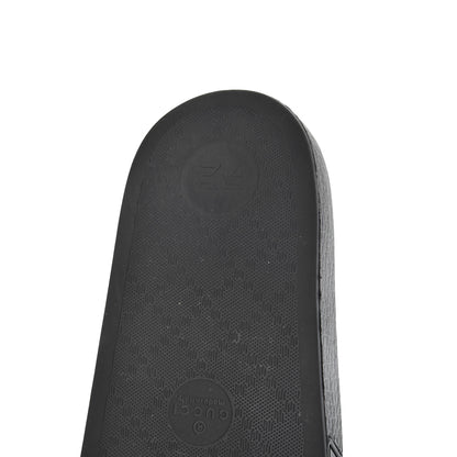 Gucci Rubber GG Monogram Mens Slide Sandals 6 Black 12 of 15