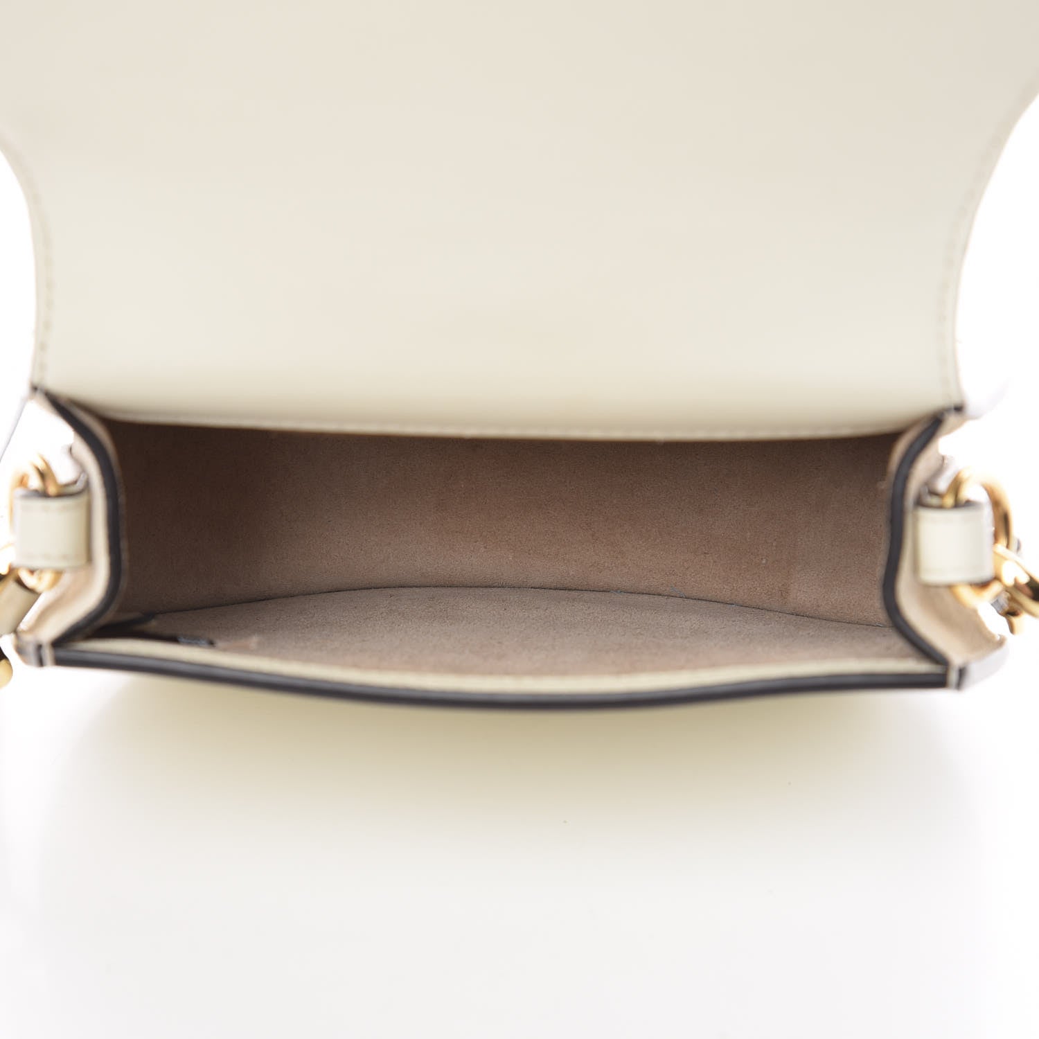 Chloe Calfskin Suede Quilted Small Nile Bracelet Bag Natural White 5 of 8